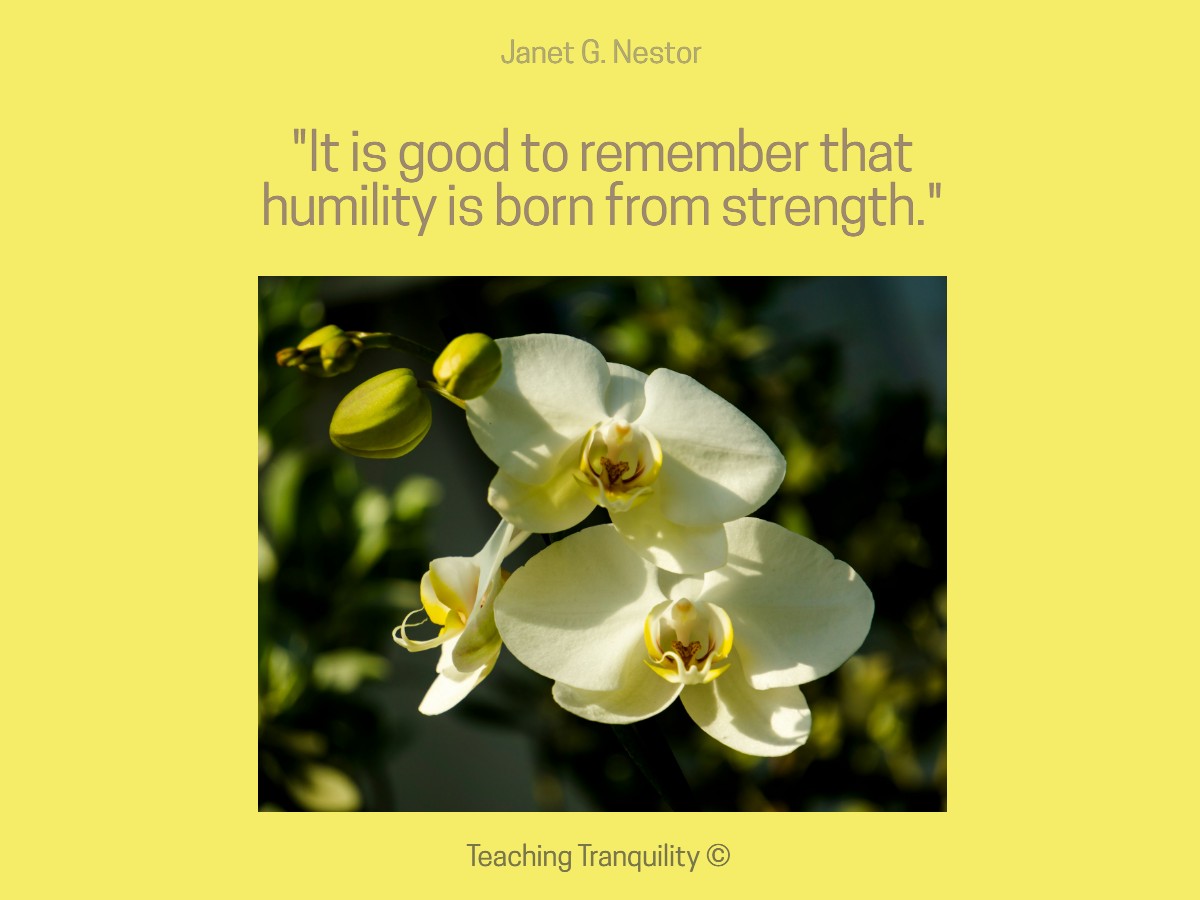 It is good to remember that humility is born from strength. 💛 Love, Janet #SundayYellow #SoulfulSunday #SuperSoulSunday #ThinkBIGSundayWithMarsha