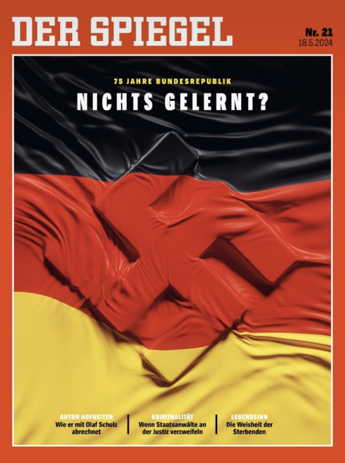 Inquietant portada de la revista Der Spiegel aquesta setmana : “Nichts gelernt?”, que podem traduir : no hem après res? Per reflexionar…