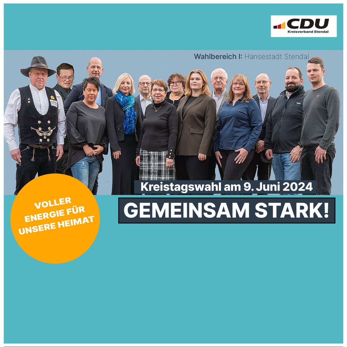 ❗🗳️ Am 9. Juni 2024 sind in #SachsenAnhalt Kommunalwahlen.

Für den Kreistag des Landkreises Stendal stellen wir 52 starke Bewerberinnen und Bewerber auf. Das sind Kandidatinnen und Kandidaten aus dem Wahlkreis 1 – Hansestadt Stendal:
cdu-stendal.de/news/lokal/149…
#Kommunalwahl2024