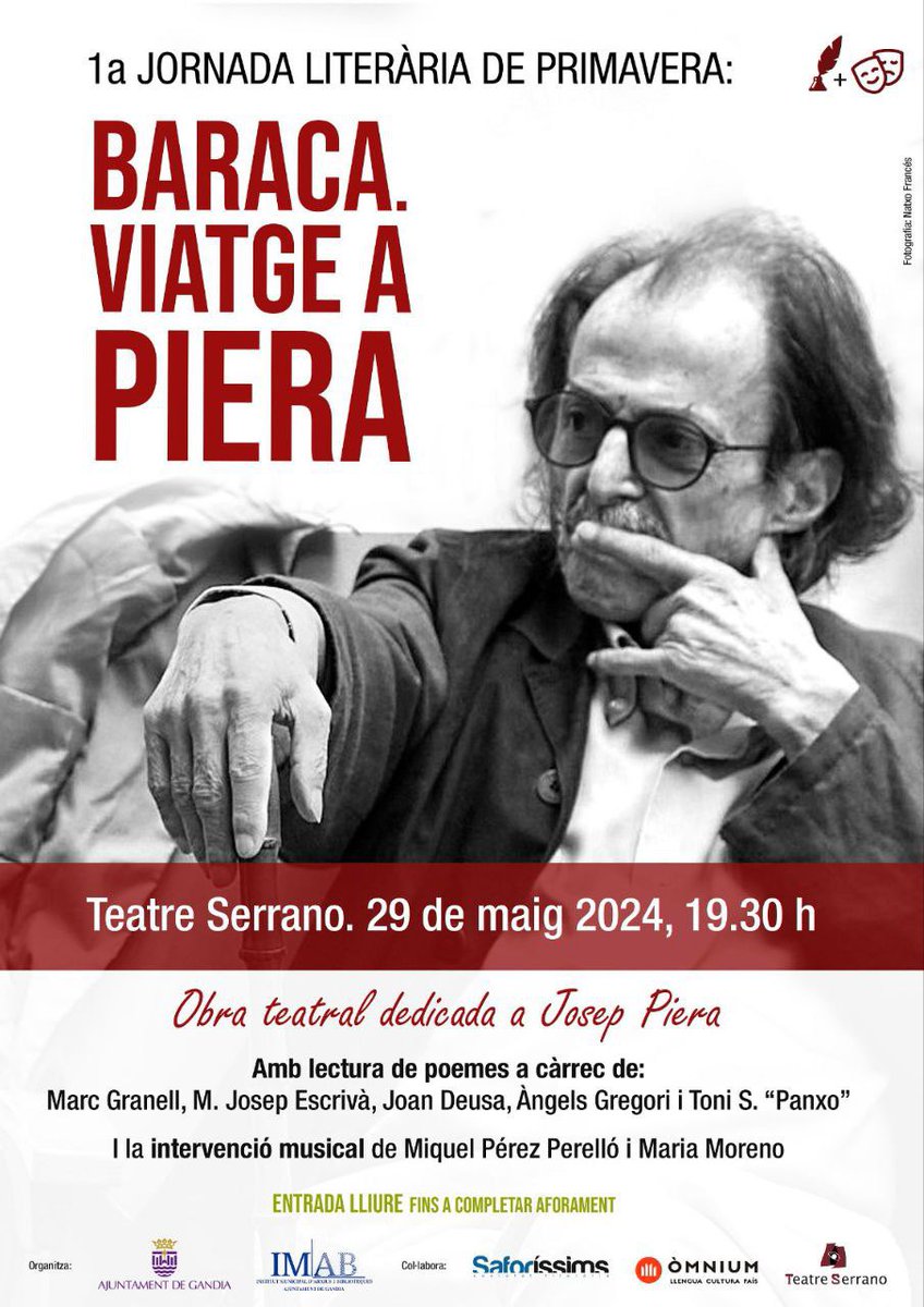 ✨L’any passat vam tenir el plaer d’atorgar el 55è Premi d'Honor de les Lletres Catalanes a Josep Piera i aquest dimecres 29 de maig, se celebra a Gandia una jornada dedicada a la seva obra. Per la seva tasca persistent en la defensa de la llengua catalana, sempre Piera!🧡