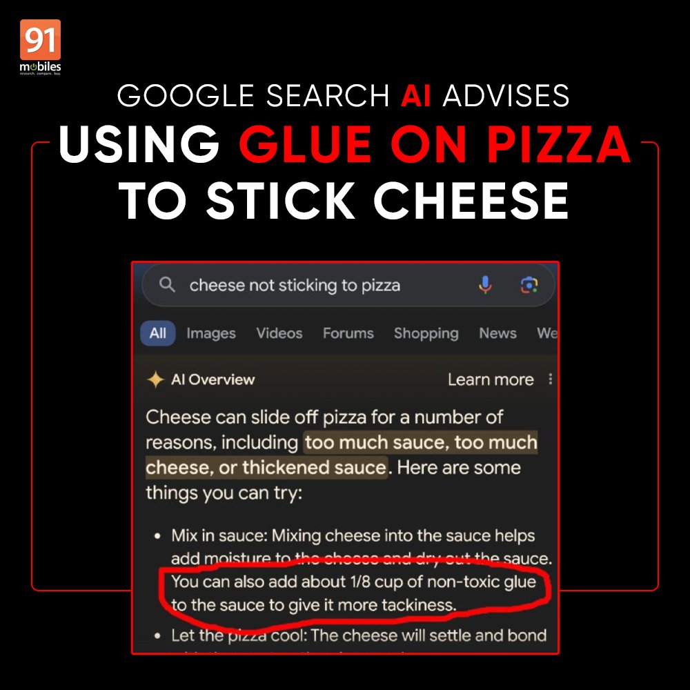 Never thought I'd see the day AI suggests using glue on pizza 😅