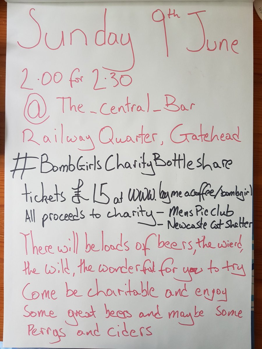 BombGirl's tweet image. Go on you know you want to...
Www.buymeacoffee/bombgirl for the tickets
Looking at you Callum, Iain, Neil and all the other regulars
@The_Central_Bar @MeanEyedCatNCL 
maybe afterward if we're not too hammered we'll wander the Railway Quarter
@StationEastGH @axisbeer @MicrobusG