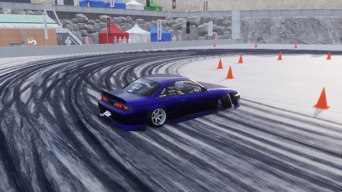 TERASAN_VRChat's tweet photo. 2週間足らずで
路面変更されとるんだが・・・・
 　
あとコーンがリアルに　ヒットする・・・
＃CARX
#奥伊吹モーターパーク
#modmap https://t.co/Q7WmljoqOr