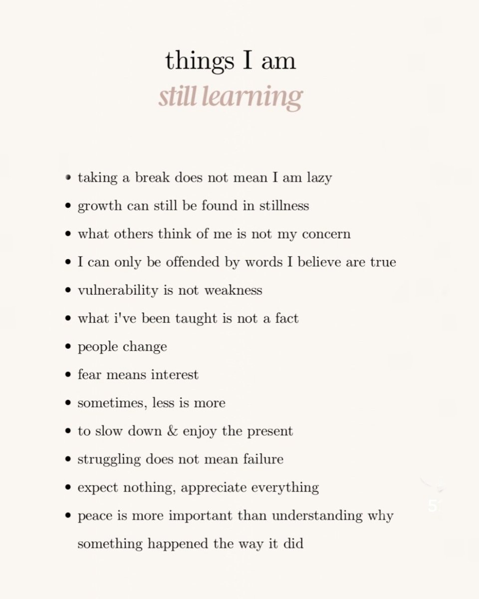 Things I am still learning
