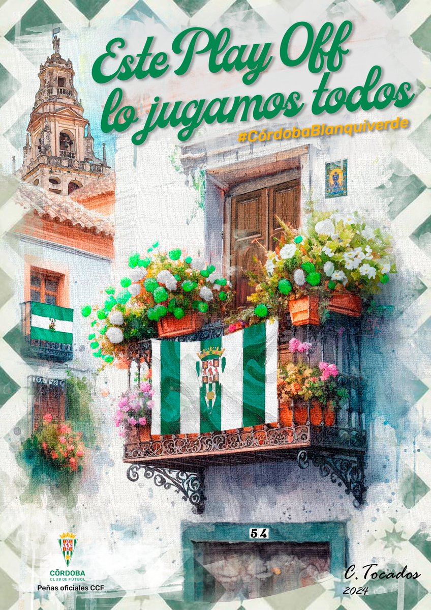 Peñas Oficiales Córdoba CF (@penasccf) on Twitter photo 🖼️ 𝘌𝘴𝘵𝘦 𝘗𝘭𝘢𝘺𝘰𝘧𝘧 𝘭𝘰 𝘫𝘶𝘨𝘢𝘮𝘰𝘴 𝘵𝘰𝘥𝘰𝘴
Cordobesistas, tenemos una cita con la historia y una misión por delante: 𝘁𝗲𝗻̃𝗶𝗿 𝗖𝗼́𝗿𝗱𝗼𝗯𝗮 𝗱𝗲 𝗯𝗹𝗮𝗻𝗾𝘂𝗶𝘃𝗲𝗿𝗱𝗲.
🏳️ ¡Saca la bandera del <a href="/CordobaCF_ofi/">Córdoba CF</a> y cuélgala en tu balcón!
#CórdobaBlanquiverde 🖼️ 𝘌𝘴𝘵𝘦 𝘗𝘭𝘢𝘺𝘰𝘧𝘧 𝘭𝘰 𝘫𝘶𝘨𝘢𝘮𝘰𝘴 𝘵𝘰𝘥𝘰𝘴
Cordobesistas, tenemos una cita con la historia y una misión por delante: 𝘁𝗲𝗻̃𝗶𝗿 𝗖𝗼́𝗿𝗱𝗼𝗯𝗮 𝗱𝗲 𝗯𝗹𝗮𝗻𝗾𝘂𝗶𝘃𝗲𝗿𝗱𝗲.
🏳️ ¡Saca la bandera del <a href="/CordobaCF_ofi/">Córdoba CF</a> y cuélgala en tu balcón!
#CórdobaBlanquiverde