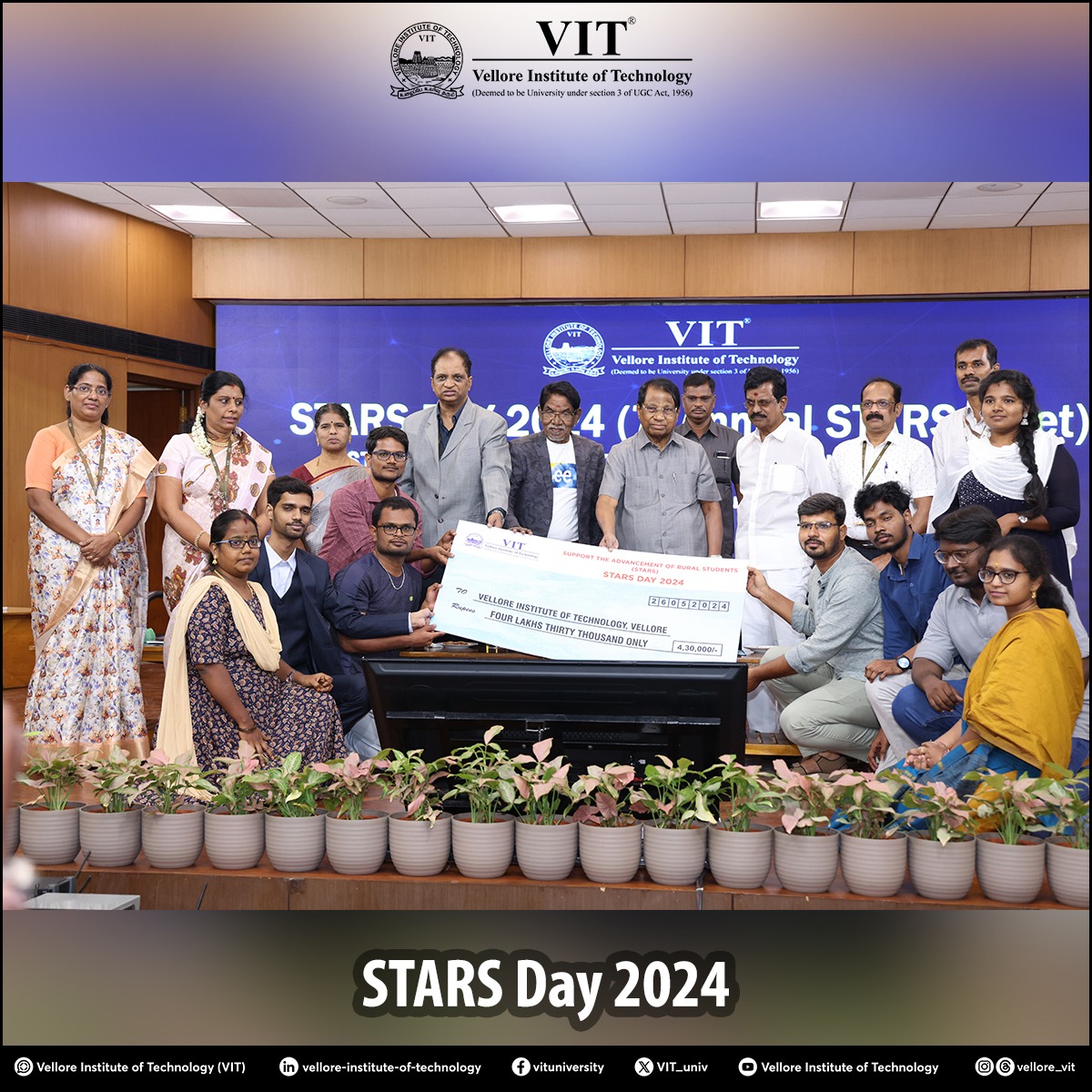 VIT_univ's tweet photo. STARS (Support The Advancement of Rural Students) DAY 2024 - the 7th Annual STARS meet was held with much fanfare today (26/05/24).
#VIT #StarsDay #STARSDay2024 #SupportTheAdvancementOfRuralStudents #Education #HigherEducation https://t.co/eaZMqiseSf