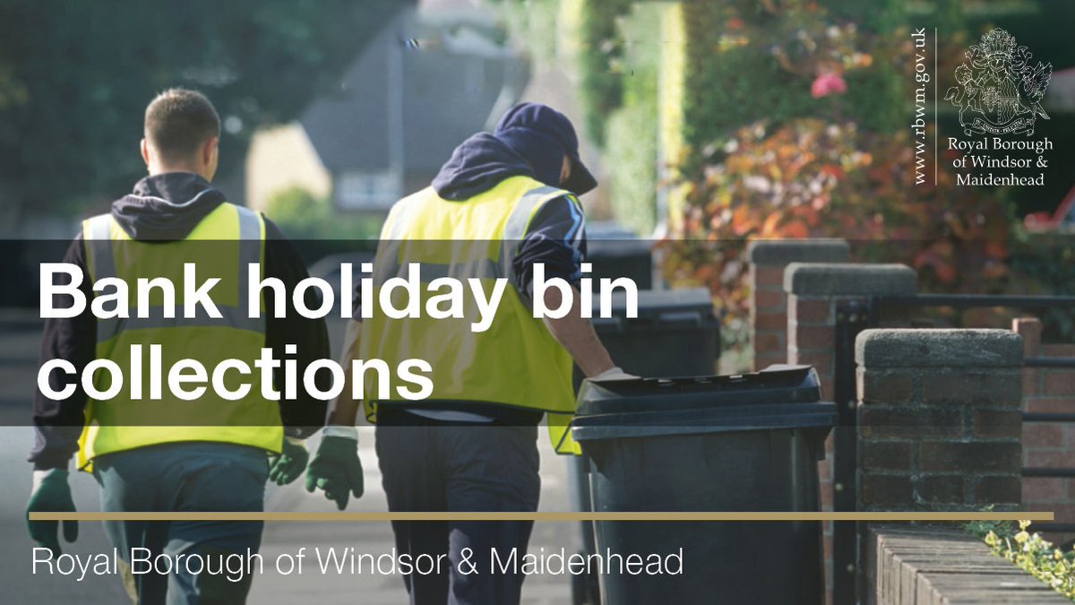 Reminder: We collect household waste and recycling on Bank Holiday dates (excluding Christmas and New Year). If your bin is due to be collected this May bank holiday (Monday 27 May 2024), please put it at the kerbside by 7am on the day as usual.