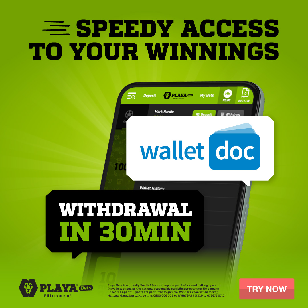 Don't forget, Wallet Doc is LIVE at Playa Bets! 🤩 Your funds, your control, all in one secure place. Plus, enjoy speedy withdrawals ✅ Also available on Sundays and Public Holidays ✅ Enjoy this new feature now: playabets.click/o/r8rslU #PlayaBets