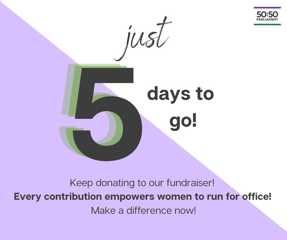 Only 5 days left for our FUNDRAISER! We need your help to create a more inclusive government! Make a difference today! Donate here 👉 buff.ly/3QW1Gee. #RepresentationMatters #Equality