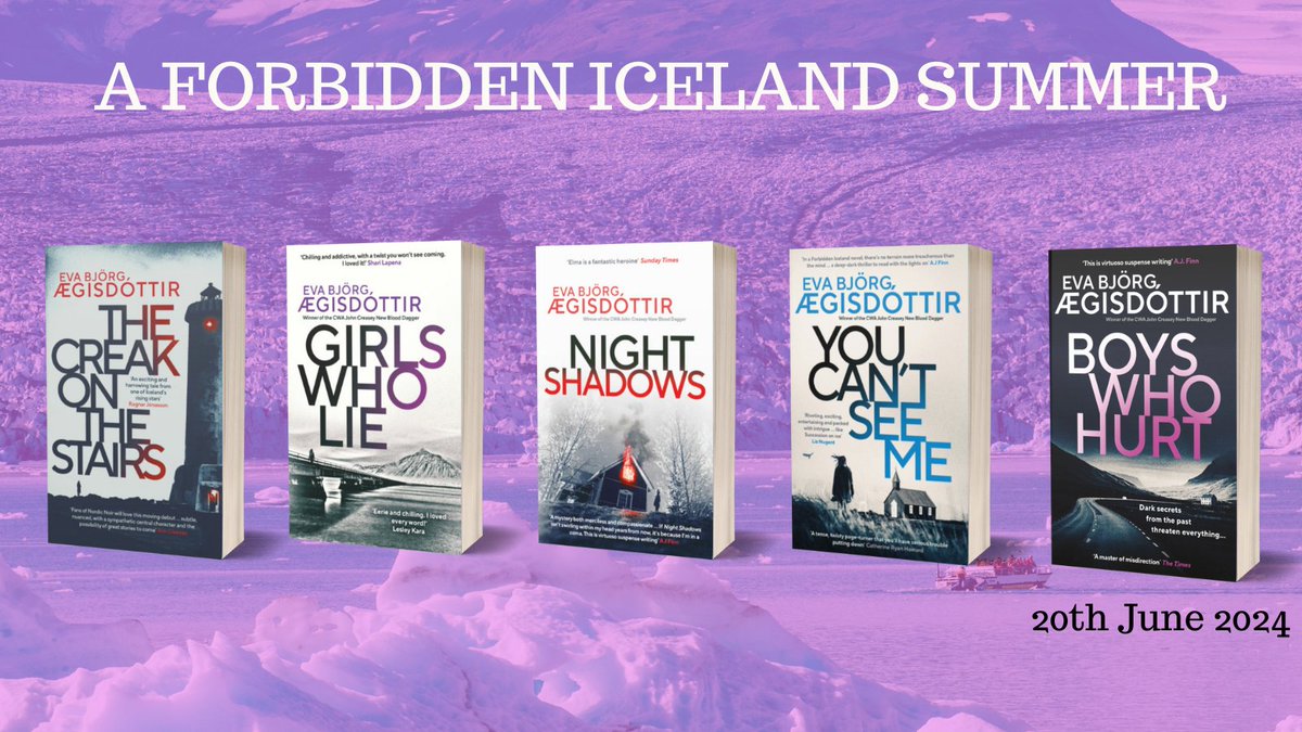 Spend this sunny season with some of the the best in Icelandic crime fiction with @EvaAegisdottir's disturbing, chillingly atmospheric, addictive #ForbiddenIceland #Series, translated by V. Cribb

Book 5, Boys Who Hurt, is landing this June!

Pre-order: bit.ly/3JpggGP