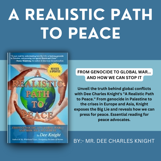 #WorldPolitics #GlobalCrisis #MustRead Discover how mainstream media and propaganda shape public perception in 'A Realistic Path To Peace,' and learn how the global peace movement is fighting back. @DeeKnightAuth Buy Now : realpathtopeace.com