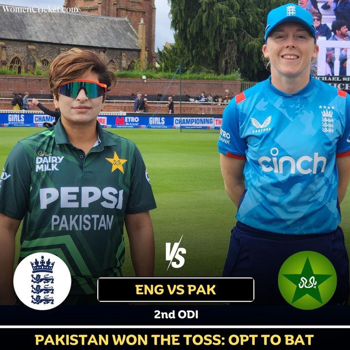 Toss Update: 2nd ODI 🏏 Pakistan won the toss and opted to bat first #women #cricket #ENGvsPAK #ODIs #CricketTwitter #WomenCricket