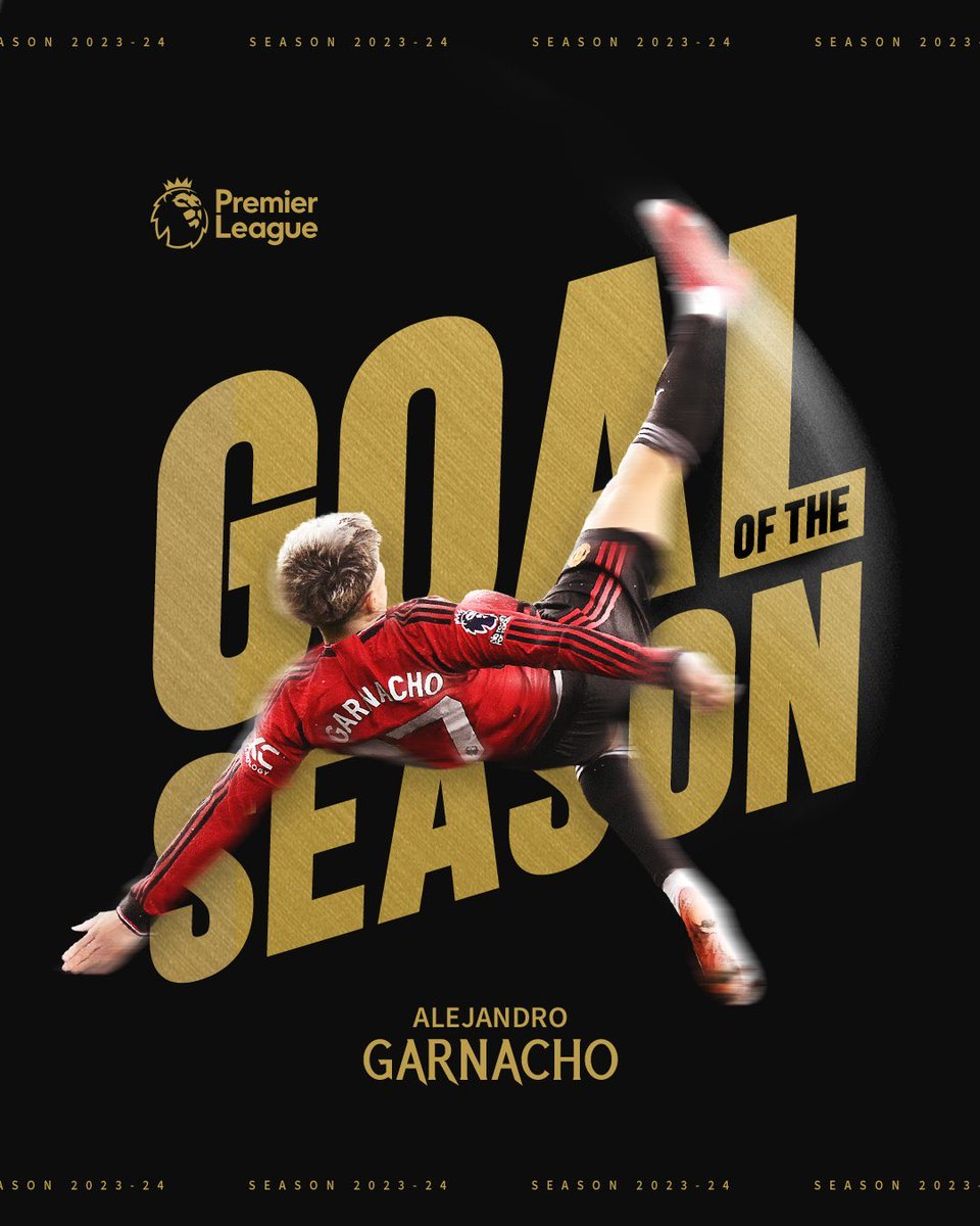 🚨 OFFICIAL: Alejandro Garnacho’s spectacular bicycle kick against Everton is the Premier League Goal of the Season. 🔥🏆