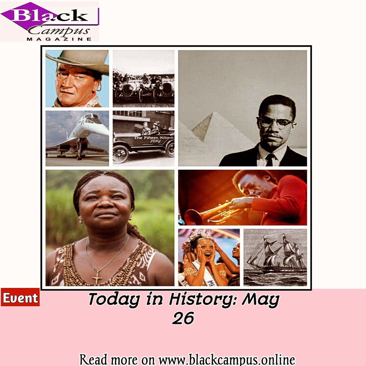 BlackcampusMag's tweet image. Today in History: May 26 b.blackcampus.online/today-in-histo…
.
.
.
.
.
#instablog #bellanaija #aproko #historyfacts #historyinthemaking #historylovers #goviralreels #blackcampusmagazine #nigeria #gistloverblog #campuslife #graduate #students
