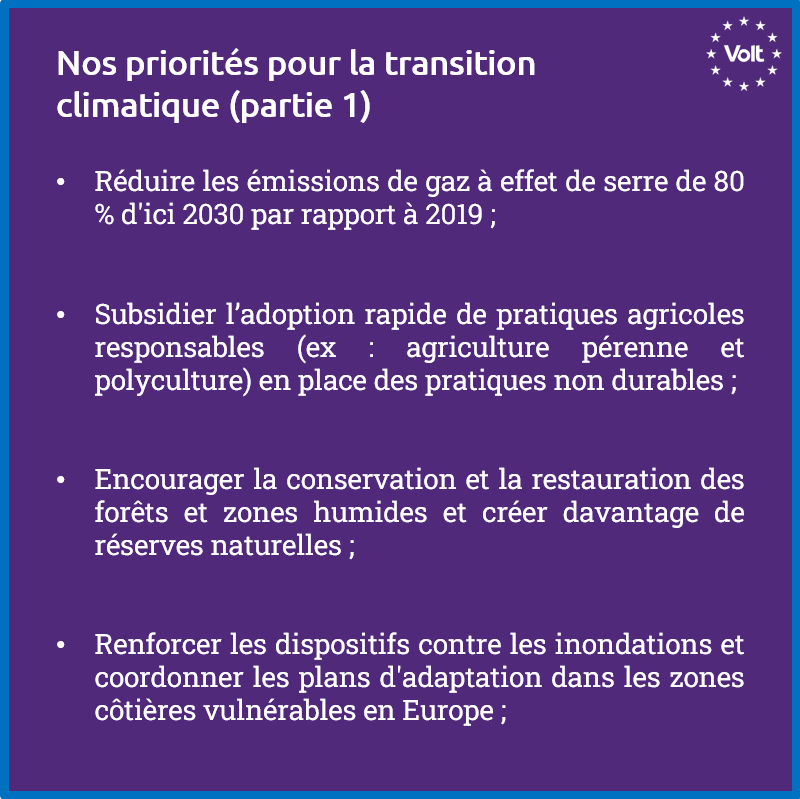 VoltBelgium's tweet photo. 🇫🇷 NOS PRIORITÉS POUR LA TRANSITION CLIMATIQUE

Le WWF, CAN Europe, EEB, BirdLife et T&amp;E considèrent #Volt comme le parti de l'UE le plus soucieux de la préservation de la planète !

Nous avons l’intention de rester sur cette lancée éco-responsable.

https://t.co/DpDFlAKHIH https://t.co/UBT4UE9SKh