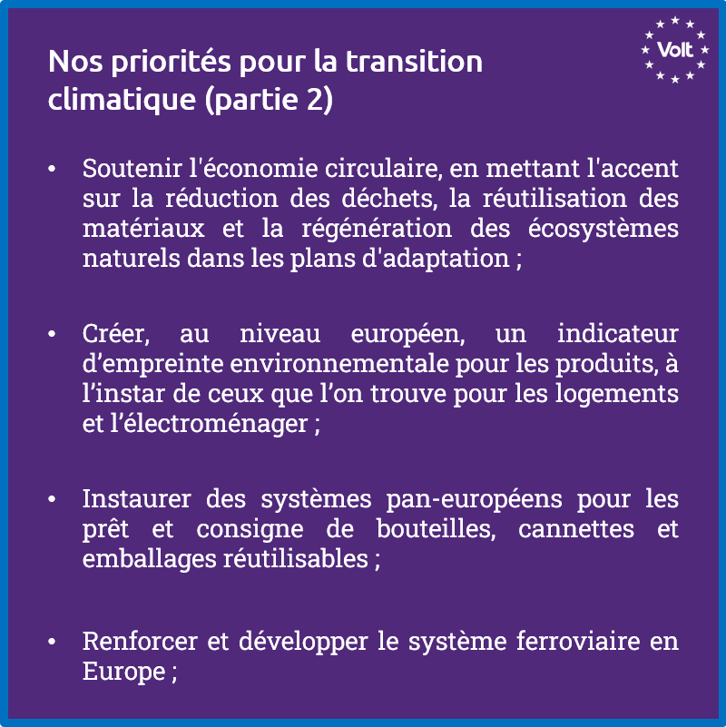 VoltBelgium's tweet photo. 🇫🇷 NOS PRIORITÉS POUR LA TRANSITION CLIMATIQUE

Le WWF, CAN Europe, EEB, BirdLife et T&amp;E considèrent #Volt comme le parti de l'UE le plus soucieux de la préservation de la planète !

Nous avons l’intention de rester sur cette lancée éco-responsable.

https://t.co/DpDFlAKHIH https://t.co/UBT4UE9SKh