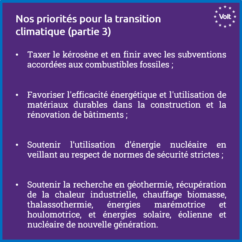 VoltBelgium's tweet photo. 🇫🇷 NOS PRIORITÉS POUR LA TRANSITION CLIMATIQUE

Le WWF, CAN Europe, EEB, BirdLife et T&amp;E considèrent #Volt comme le parti de l'UE le plus soucieux de la préservation de la planète !

Nous avons l’intention de rester sur cette lancée éco-responsable.

https://t.co/DpDFlAKHIH https://t.co/UBT4UE9SKh