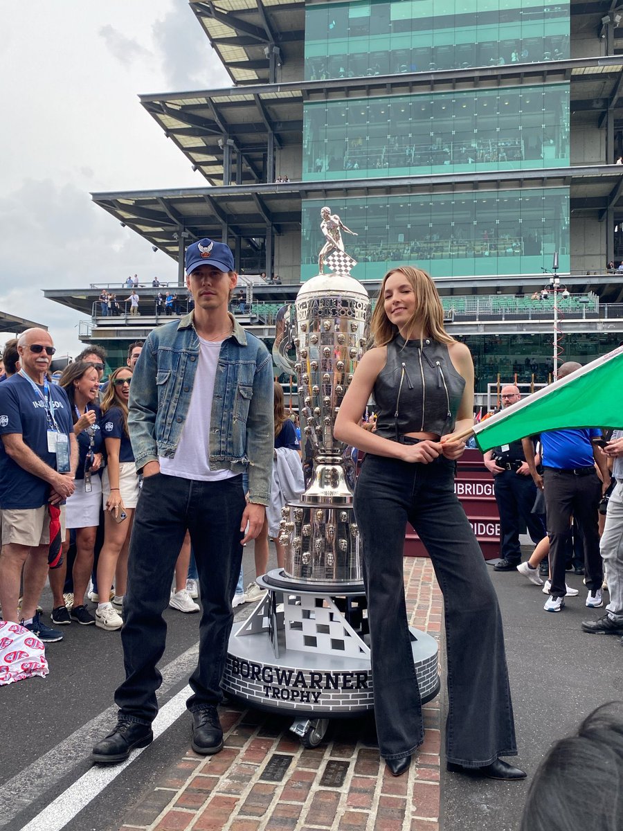 Austin Butler and Jodie Comer at the #Indy500