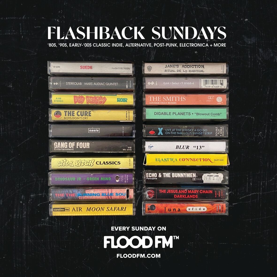 Classic indie radio, ‘90s britpop, new wave and more, Sundays on your 
FLOOD FM! 📻 👨‍🎤 

🔉The Smiths
🔉 Ride
🔉 Björk
🔉 Pavement
🔉 My Bloody Valentine
🔉 Cocteau Twins
🔉 New Order
🔉 Doves
🔉 Psychedelic Furs
🔉 Depeche Mode

@FLOODFM is always commercial free

@floodmagazine