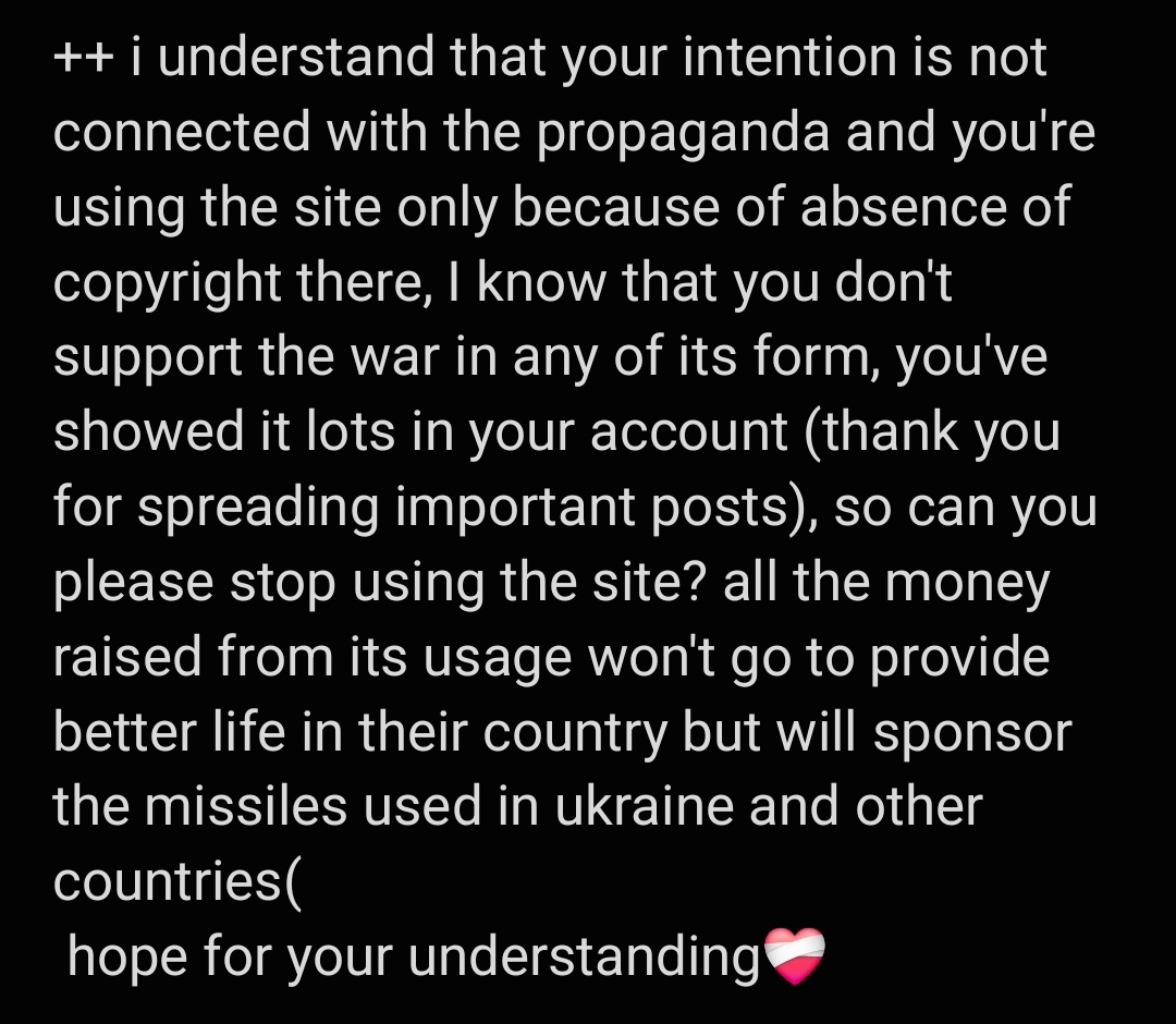 hello <a href="/txtarchivee/">하지</a>
first of all i want to say thank you for all the work you've already done and are doing for us
but there's one thing i would like to tell you, vkcom is a russian site which is used for propaganda 🥲

++
