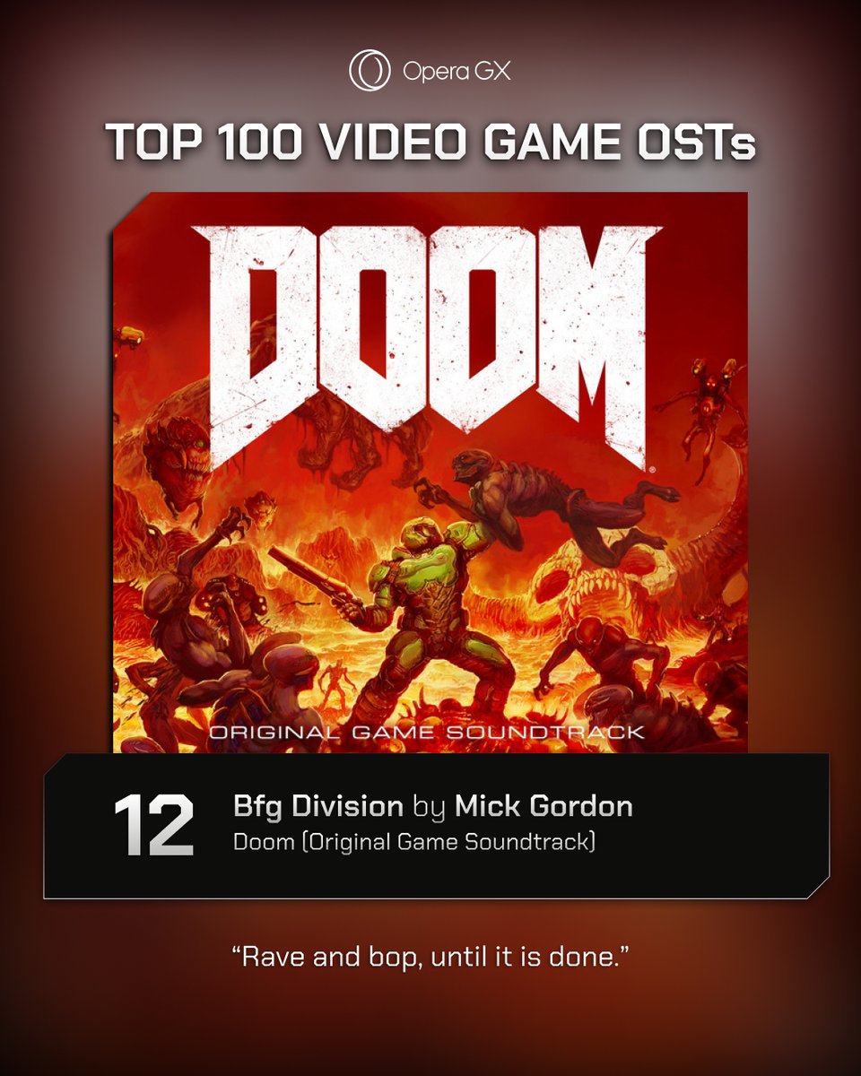12. Doom Top Track: Bfg Division - Mick Gordon #Top100GameOSTs
