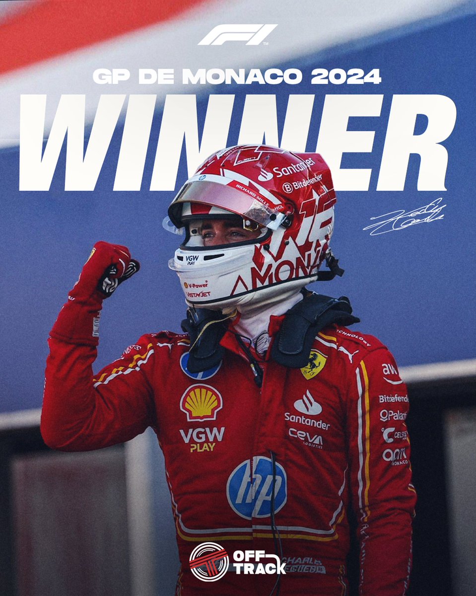 TearOffFR's tweet image. 🚨 LA MALÉDICTION EST ENFIN BRISÉE, CHARLES LECLERC S'IMPOSE CHEZ LUI À MONACO !!!! 🏆🇲🇨

Le petit prince de Monaco s'impose devant Oscar Piastri P2 et Carlos Sainz P3 !

#F1 #MonacoGP