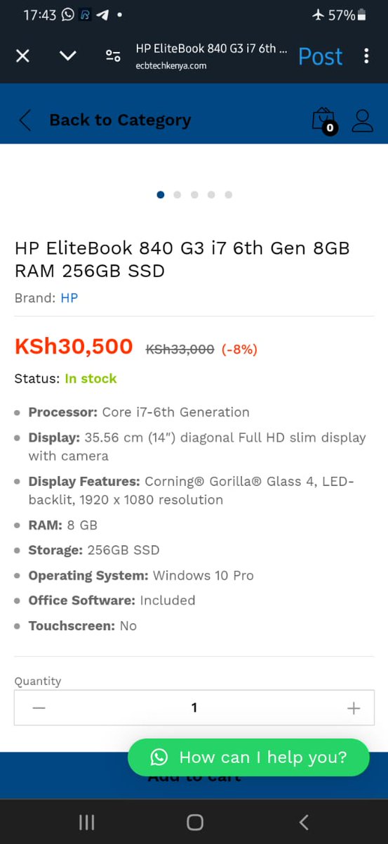 HP EliteBook 840 G3 i7 6th Gen 8GB RAM 256GB SSD ecbtechkenya.com/product/hp-eli… Mnipee maximum repost hapo niwachie kuinama