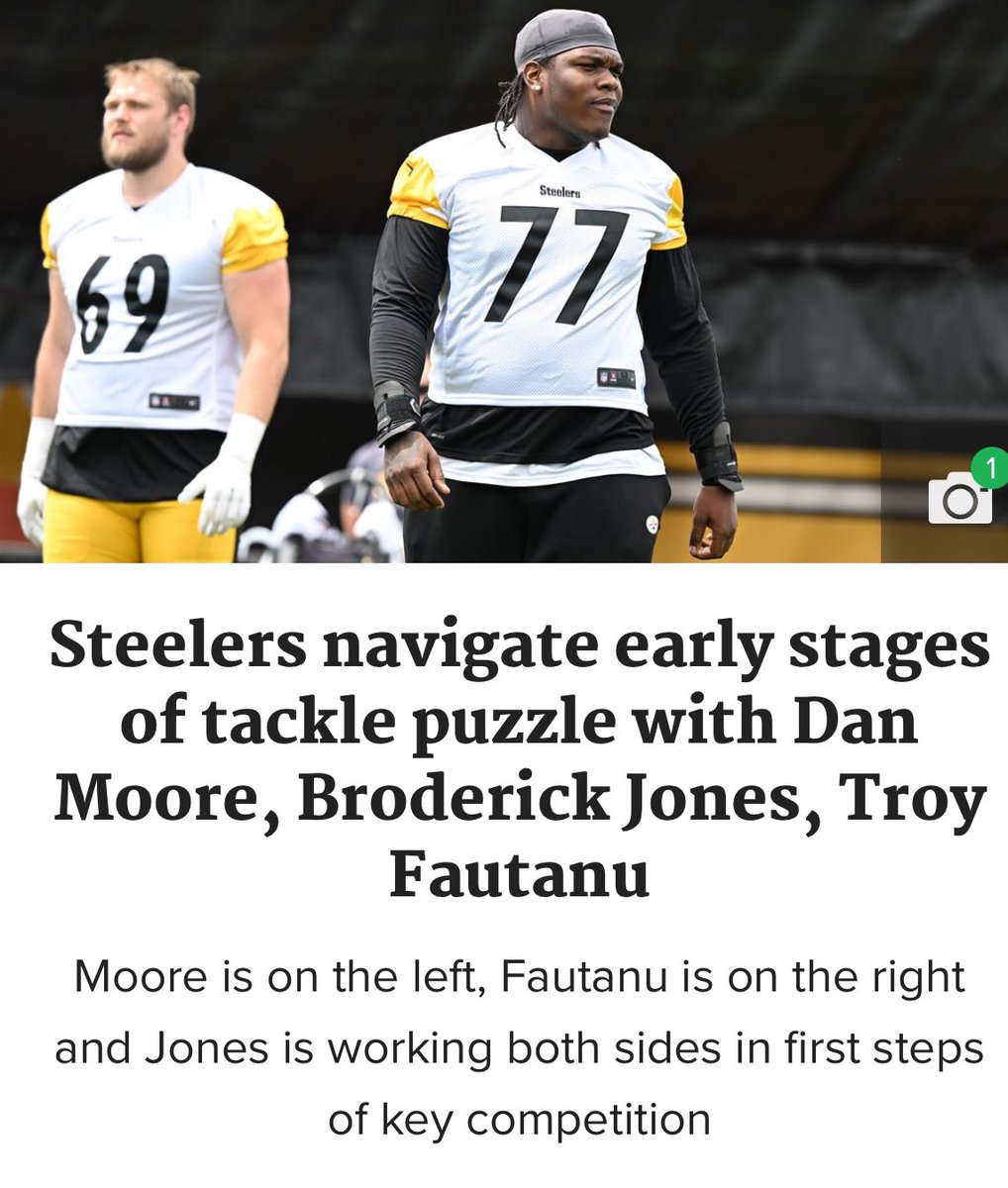 Steelers have the next few months to discern whether the LT Dan Moore-RT Broderick Jones or LT Broderick Jones-RT Troy Fautanu tandem is better to help them win now. Will they be as hesitant to start the rookie as last year? That process is just beginning: post-gazette.com/sports/steeler…