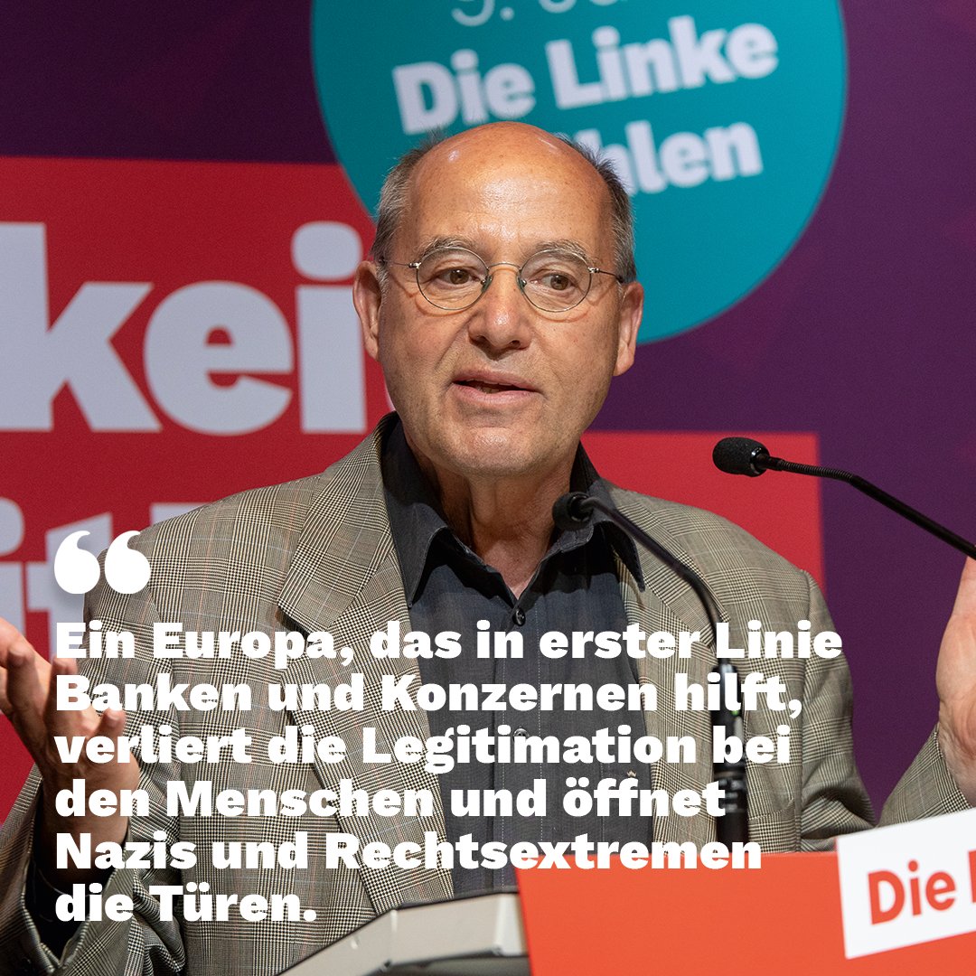 Deutliches Plädoyer für ein soziales Europa und eine starke Die Linke im Europäischen Parlament von @GregorGysi auf unserem Europakonvent 'Gerechtigkeit geht #nurmitlinks'.