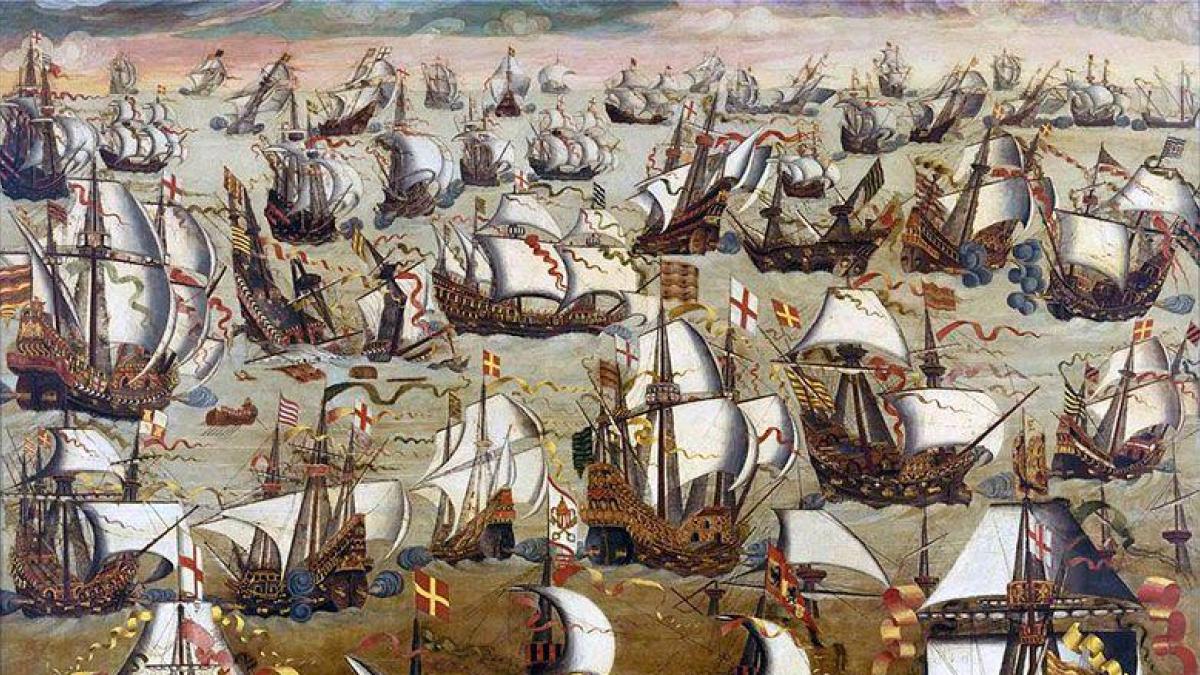 #taldiacomavui, el 1588, va salpar d Lisboa el darrer vaixell d l''Armada Invencible', camí dl desastre. El seu objectiu era atacar Anglaterra x a derrocar Isabel I. La flota feu escala al port d La Corunya i el 21 d juliol patí una tempesta i l'atac anglès q la van fer miques