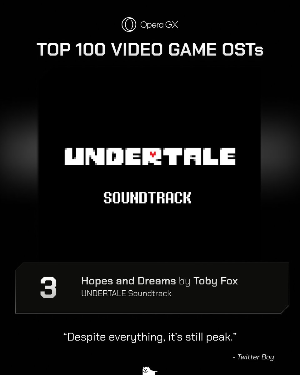 3. Undertale Top Track: Hopes and Dreams - Toby Fox #Top100GameOSTs