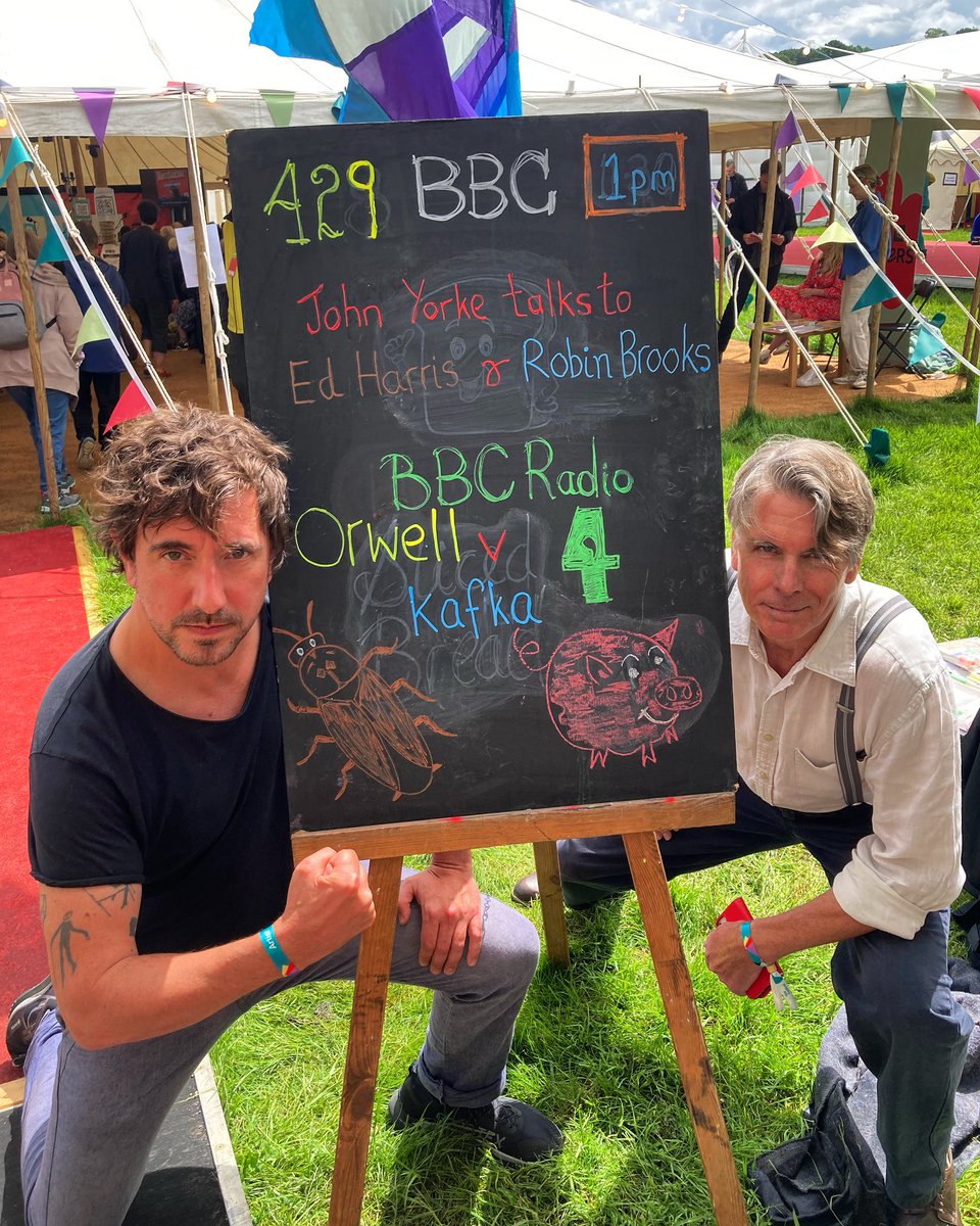 If you missed this, you missed the whole @hayfestival! I had the cold-sweat-inducing honour of speaking at the @BBCRadio4 panel debate w/ Robin Brooks (who has just abridged 1984 for R4). So many of the perks of being a writer scare me to the bone, and this was no exception! 🤯😳