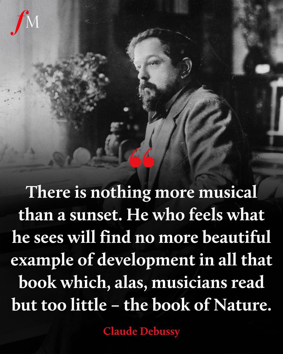 Debussy on the musical inspiration in nature. 🌅 Join us for Classic FM’s Great Gardening Weekend for more musical inspiration in nature, with special programmes about the link between classical music, composers and the great outdoors.