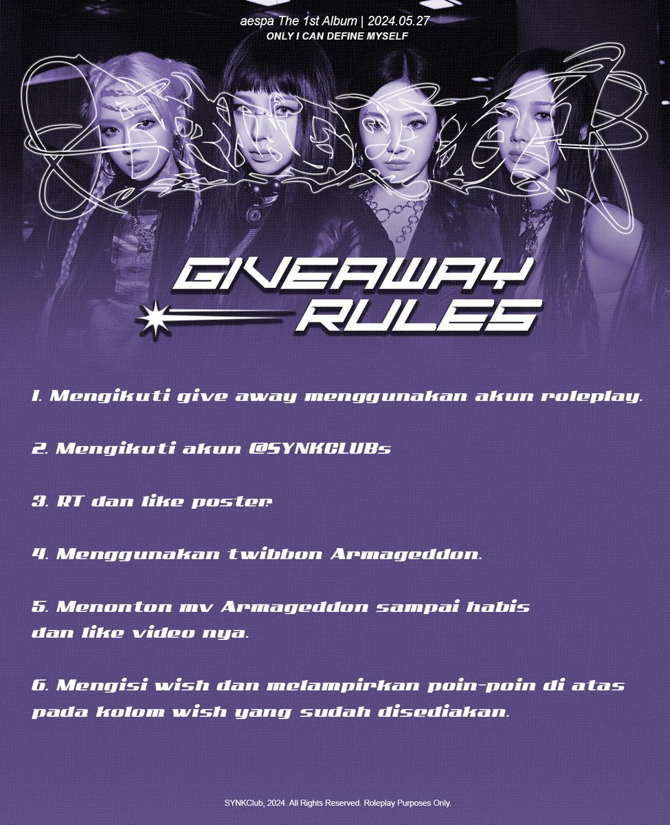 SYNKClubs's tweet image. ‌                   

──── . &amp;lt; 𝐆𝐈𝐕𝐄𝐀𝐖𝐀𝐘! 新しい夜明け.
As the world crumbles, new era begins.
SYNKCLUBs   invites  you   to   join   our 
exclusive    giveaway.    Embrance    this
project   with   elegance   and    stand   a
chance to win magnificent prizes! ✸

‌