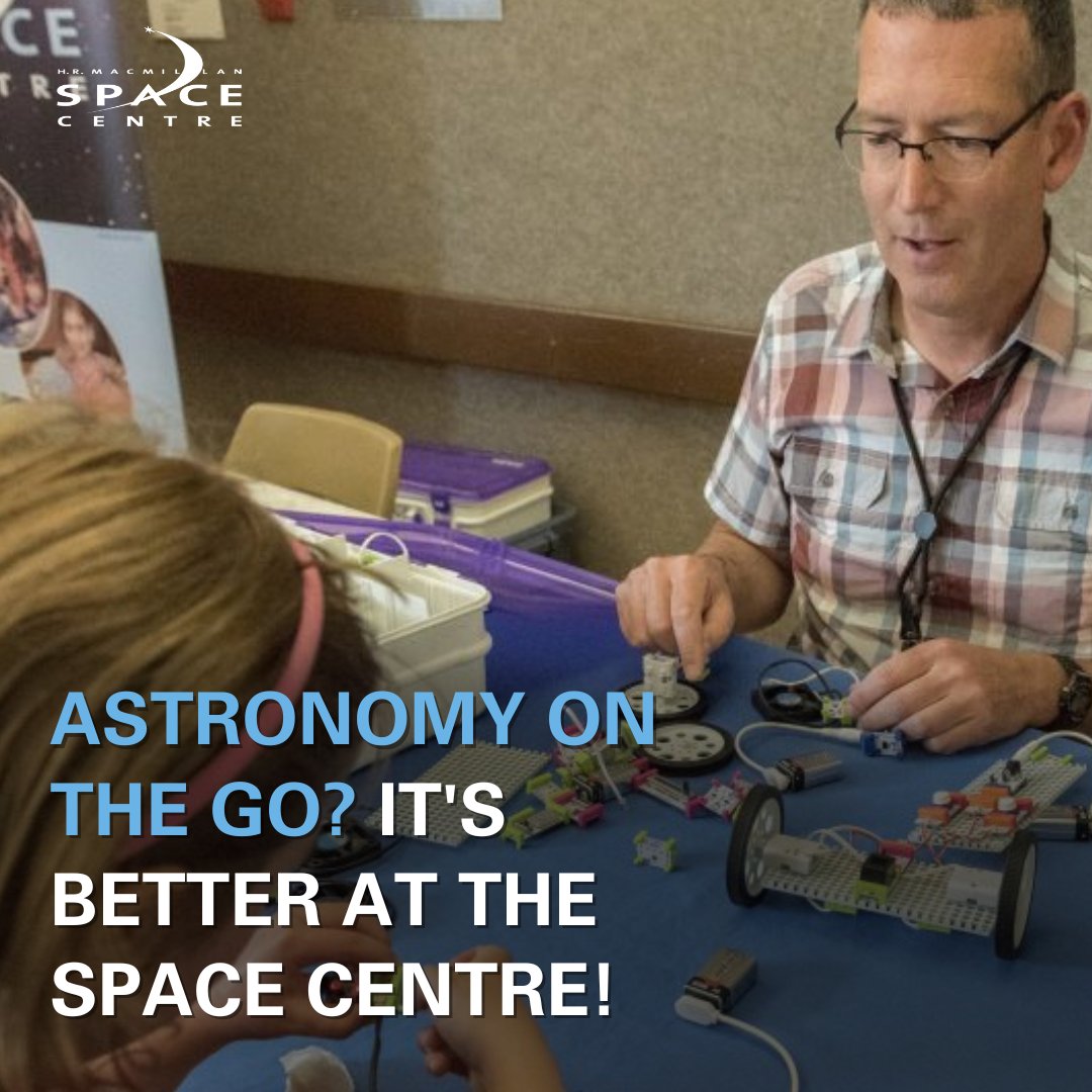 Bring the universe to your doorstep with our offsite programming! Our experts can deliver tailored astronomy talks and provide guided stargazing with portable telescopes for evening events. More details at spacecentre.ca/group-visits/