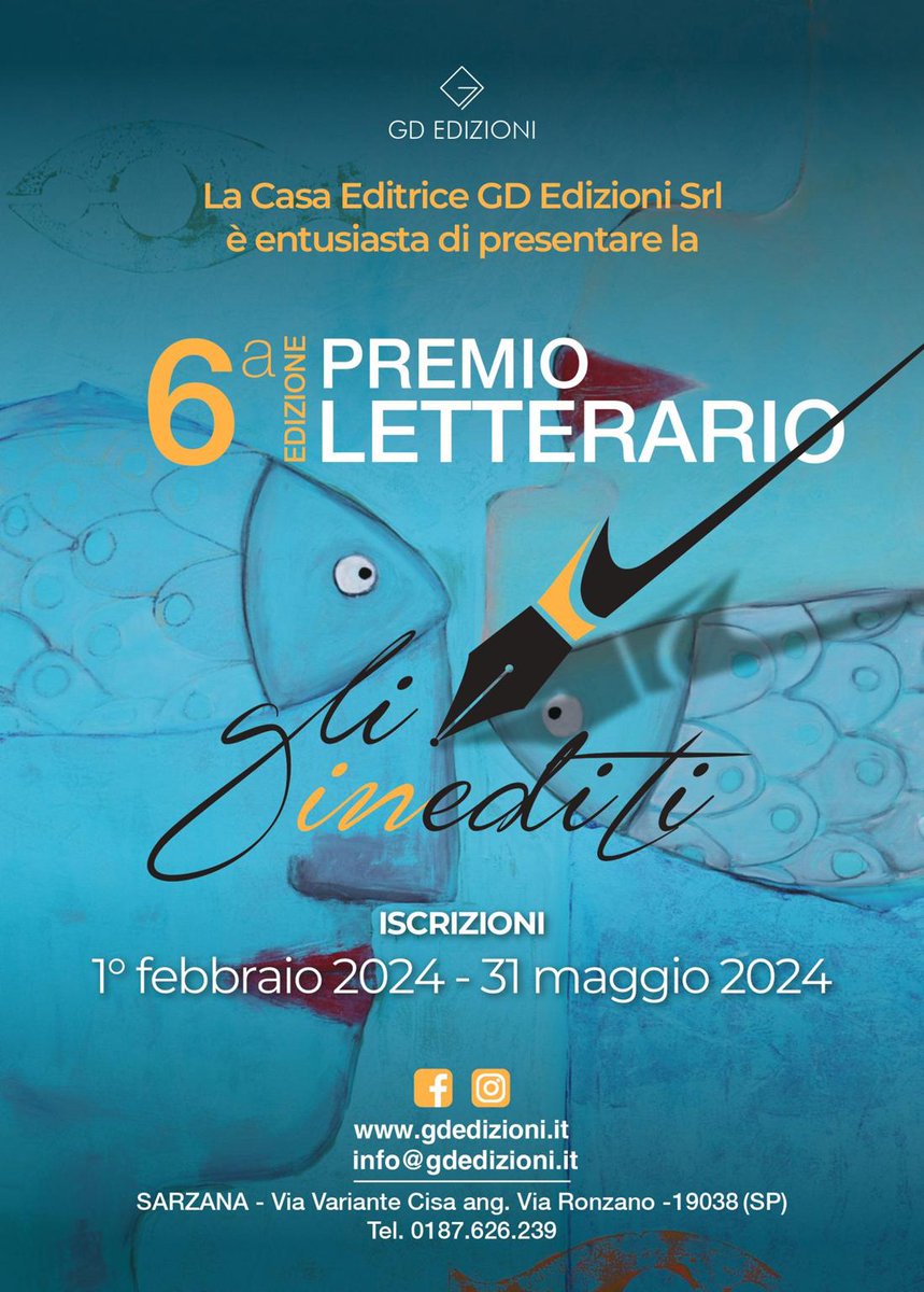 🔹 Scadenza 31/05/2024 
Premio Letterario Gli In-Editi: concorso per romanzi e racconti inediti con premi in denaro e in pubblicazione 💰📚 
▶️ concorsi-letterari.it/concorso-lette… 
#concorsiletterari #premioletterario #inediti