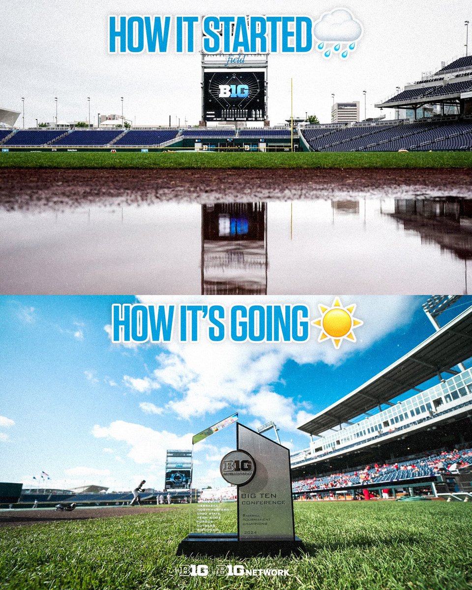B1Gbaseball's tweet photo. No raining on this @bigten title game parade. 🙌

#B1GBaseball https://t.co/mCswomZiW3