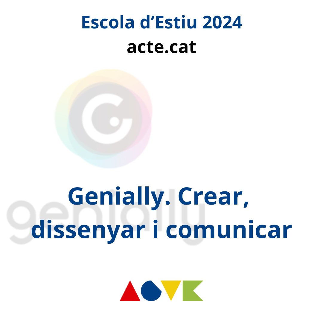 Vols captivar l'atenció dels teus alumnes? T'ensenyem, partint des de zero, a crear presentacions vives i interactives amb Genial.ly. Anima't!

acte.cat/project/genial…

#ACTEdelsMRP #EscolaEstiu2024#ACTE #competenciadigital #genial.ly #genialy #docent #educacio