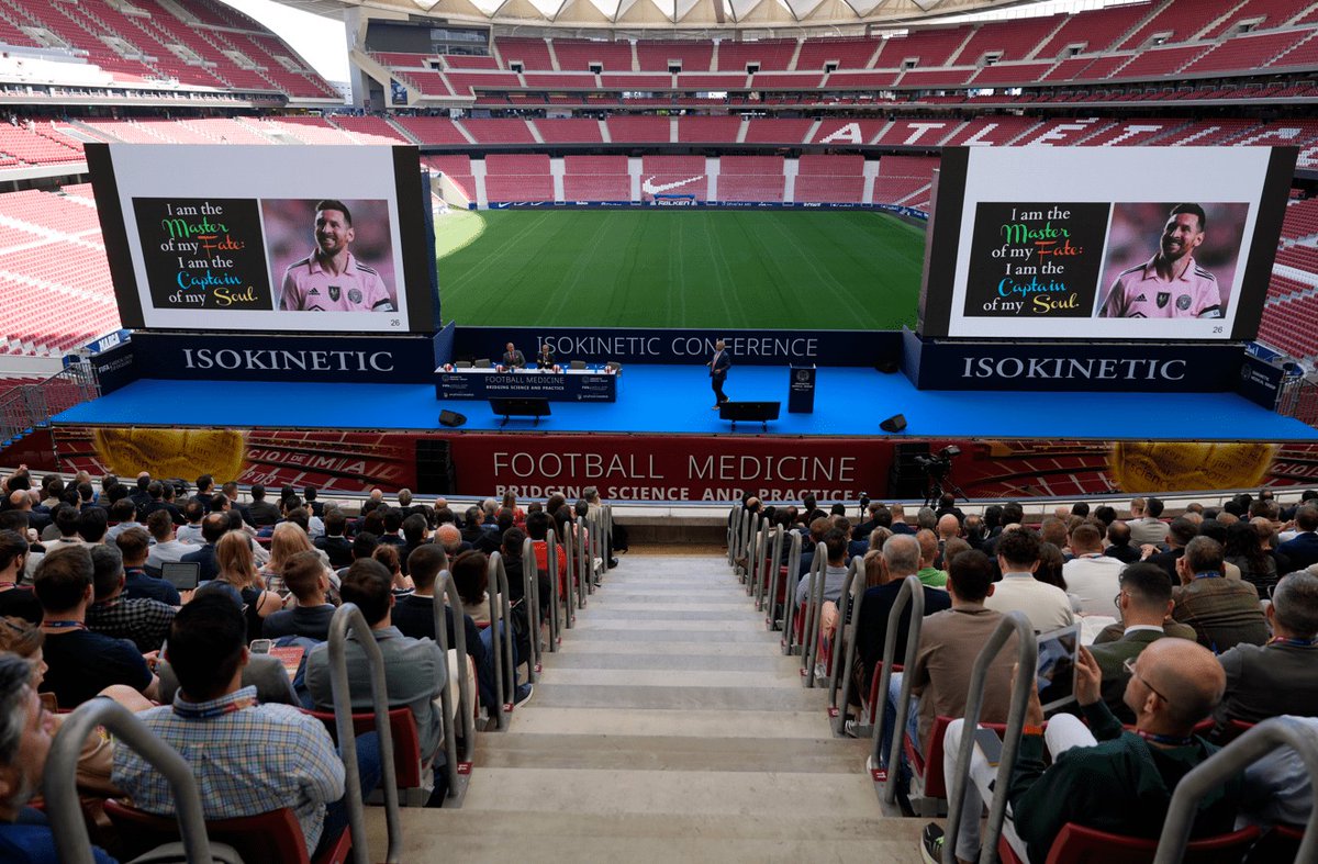 This photo gives me chills! It is such an honor to speak with my friends and colleagues at the @IsokineticMed 
@footballmed Football Medicine Conference in Madrid.
#OrthoTwitter