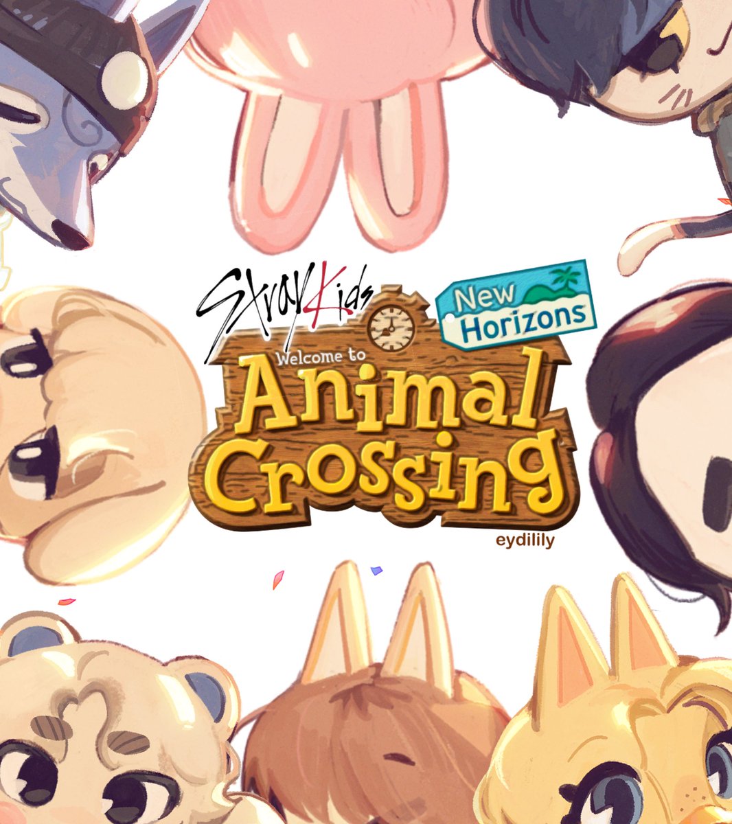 eydilily's tweet photo. 🤍skz x animal crossing 🍃 — #straykidsfanart https://t.co/uw6UpDR098