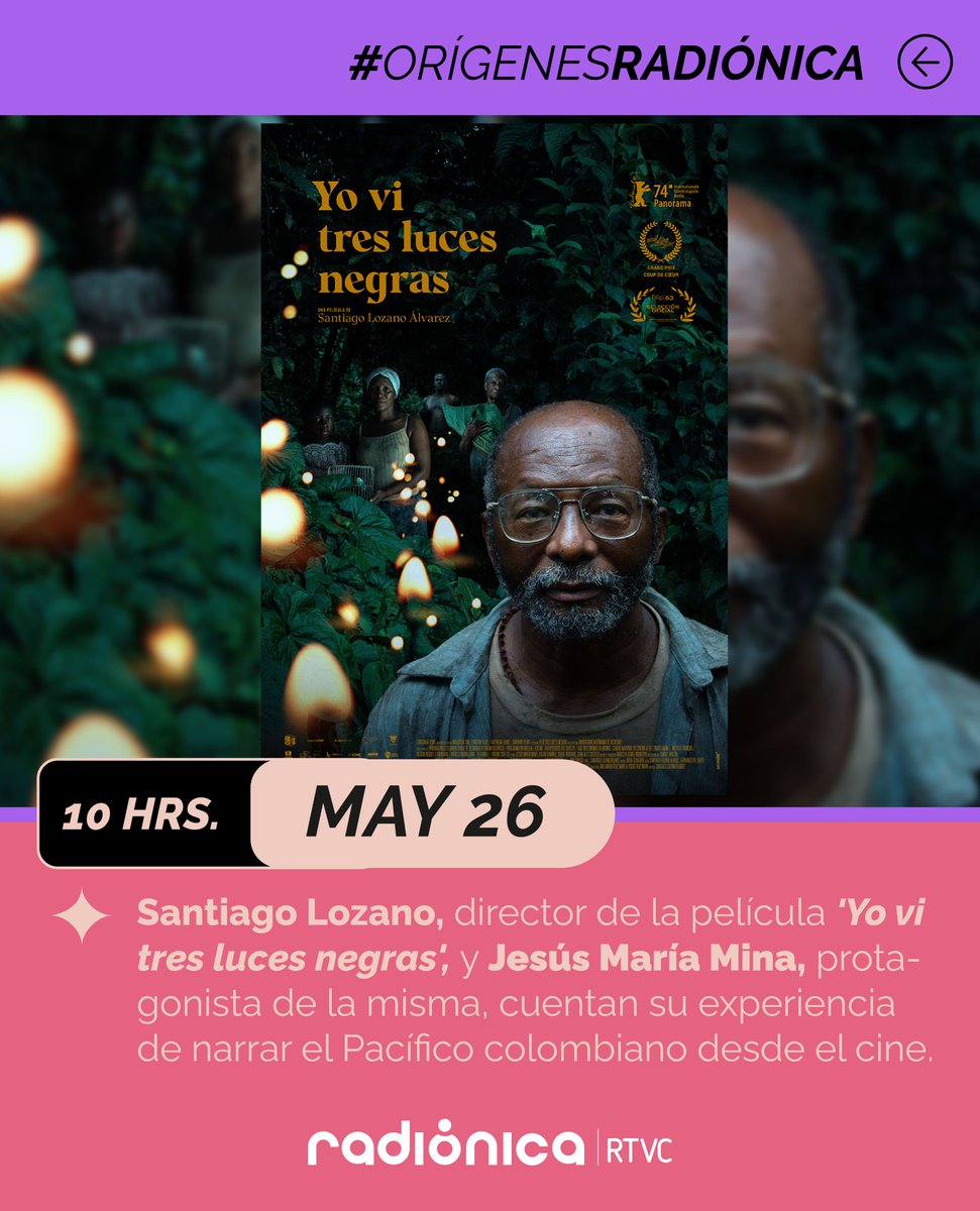 🎙️🎧En #OrígenesRadiónica también hablamos de cine colombiano. 

👉 @lavozgerald habla con Santiago Lozano, director de la película #YoViTresLucesNegras y su protagonista, que nos conecta con tradiciones del pacífico colombiano.

#AlAire por todas nuestras frecuencias 📻