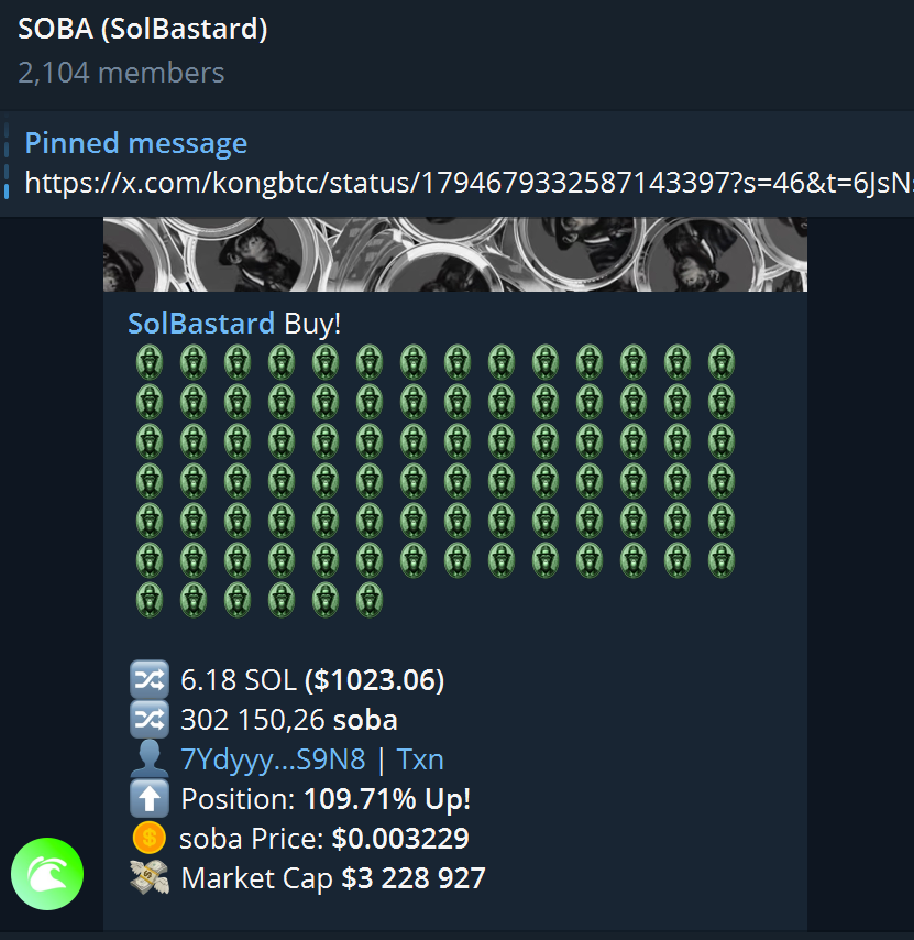 SolBastardSoba's tweet photo. $SOBA BASTARDS ARE GOING CRAZY AS ALWAYS https://t.co/IaKV8sW8mq