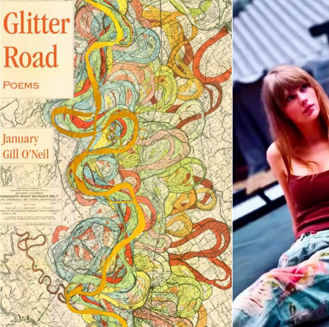 I’ve been Swifted! ✨ @tswiftasbooks Taylor Swift as @januaryoneil ’s poetry collection Glitter Road✨ (Feb 2024), @CavanKerryPress . Cover design info TK. @taylorswift13 #taylorswiftasbooks #glitterroad #poetrycollection #erasera #1989era #bookcoverdesign #emmettill