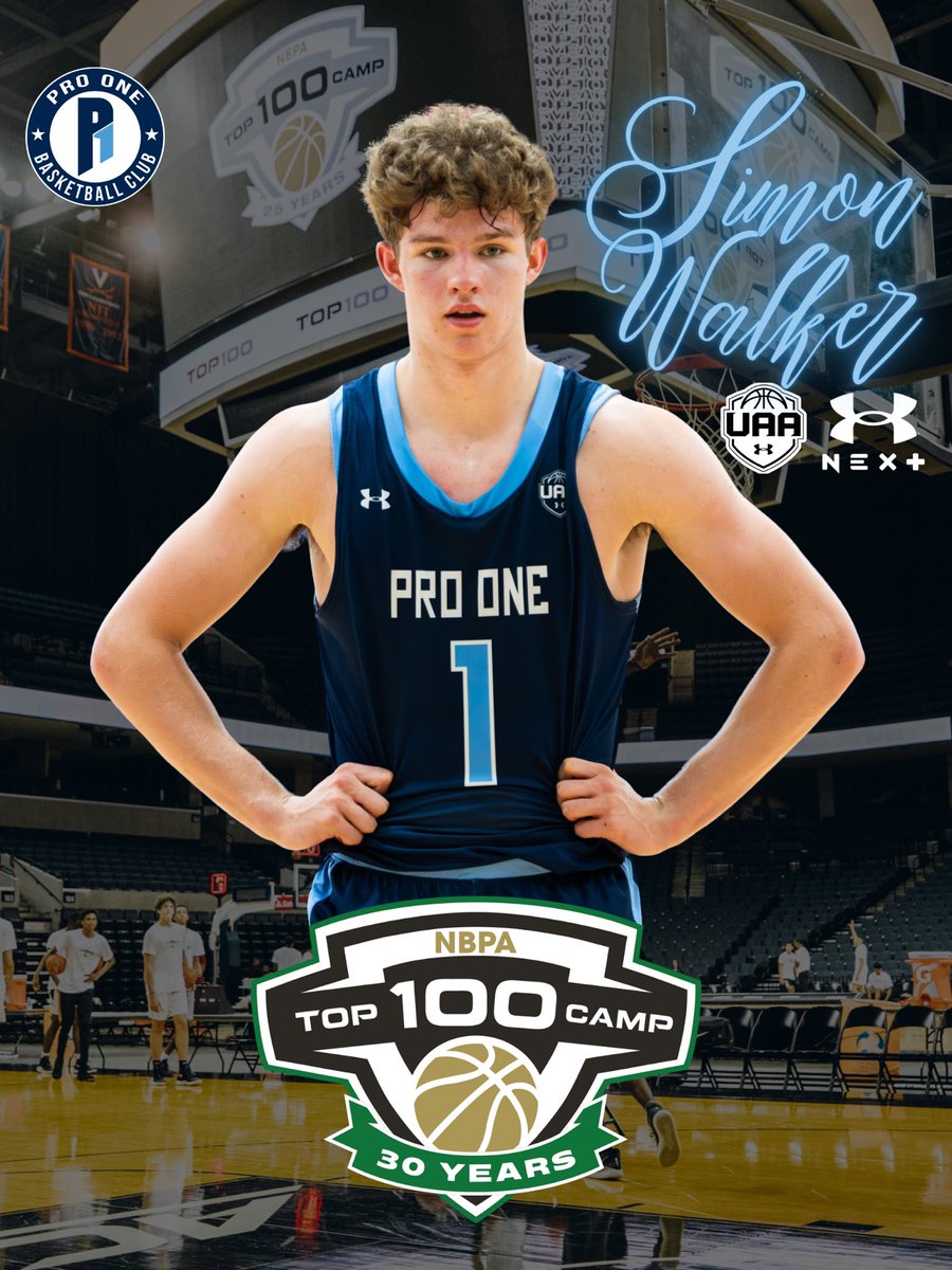 Congratulations to Pro One and @HHSPantherHoops G @SimonWalker2025 on being invited for the NBA Top 100 Camp! Simon will be in Orlando June 8-13 for one of the most prestigious camp’s in the country! We are so excited for you, Simon! #nbpatop100 #ProOneBasketball | #BeOne