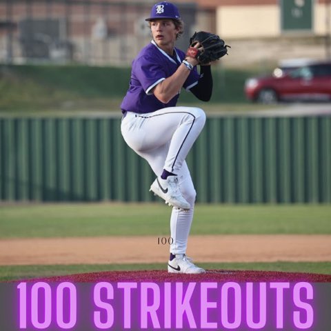 I’m excited to surpass 100 strikeouts in my Sophomore year. 76 IP 109K GO HOUNDS!!! @gcurt13 @GreyhoundBSB @Lobosbaseballsa @FiveToolSTX @ExpressNews @HectorLedesmaTV @nikobaseball1 @DBU_Baseball @4ATxHsBaseball