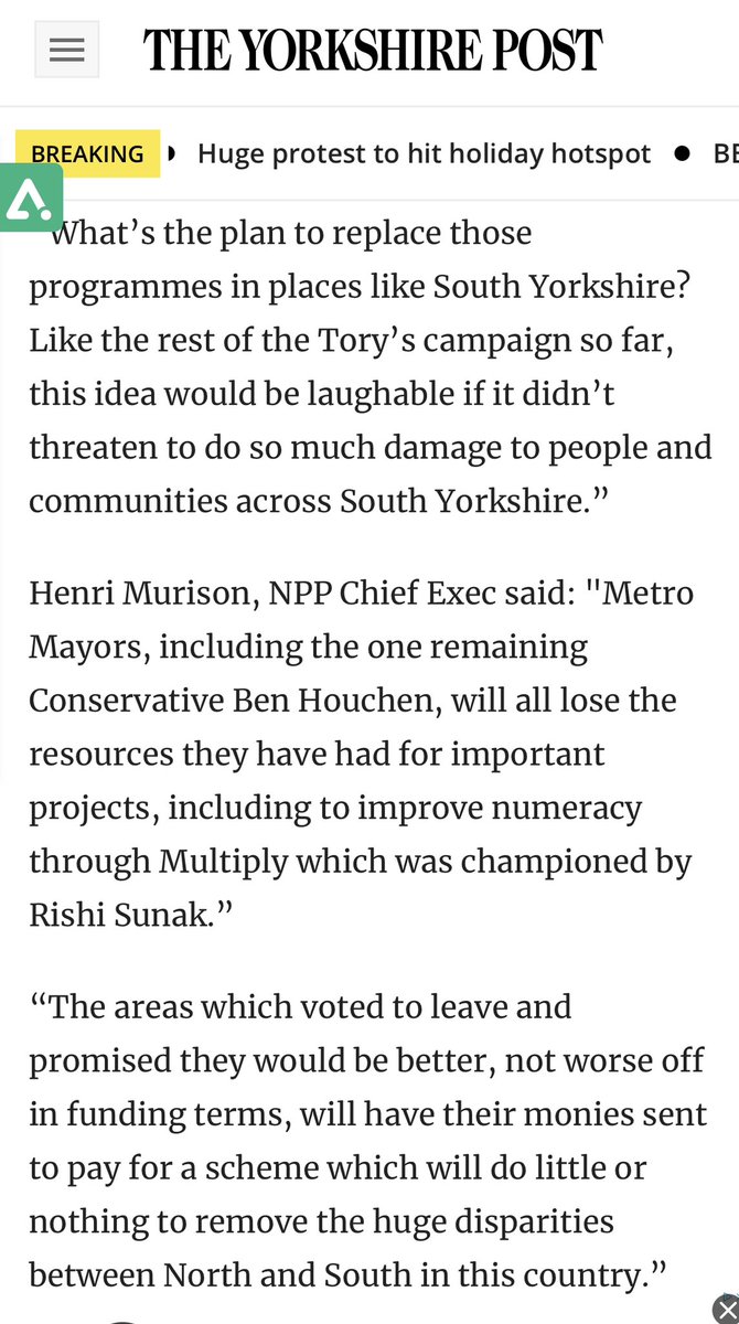 Analysis by @NP_Partnership has highlighted that todays announcement on national service would cost northern Metro Mayors & councils over six hundred million over initial 3 years of re-diverting money, £175m of that from combined authorities in #Yorkshire