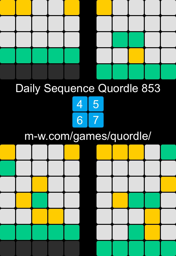 #DailySequenceQuordle 853
4️⃣5️⃣
6️⃣7️⃣
m-w.com/games/quordle/