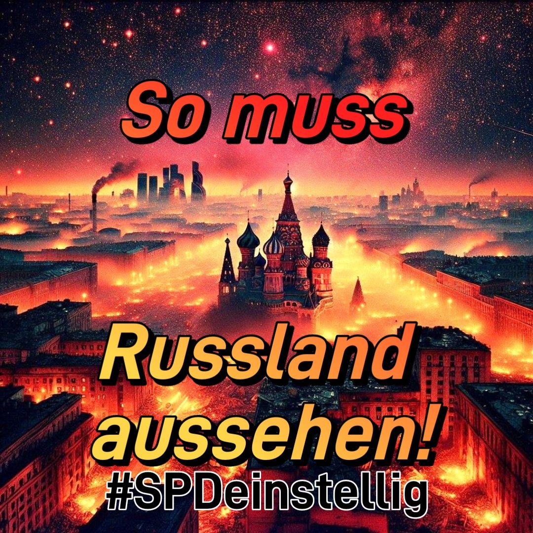 #Russland soll 🔥brennen🔥!
Freie Hand der Ukraine! 🇺🇦
Es ist ihr Land!
Nur die Ukraine hat zu entscheiden, wie sie ihr Land verteidigen müssen!
#SPDeinstellig
#RussiaIsATerroristState 
#RusslandIstUnserFeind
#WirWerdenLauter 
#SendTaurus