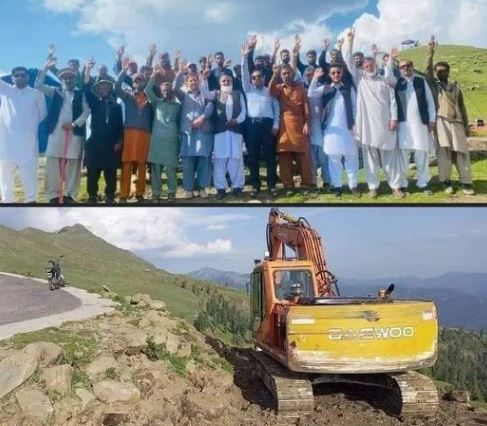 People in the Bagh district of Pakistan-occupied Jammu-Kashmir quelled the Pakistani military's attempts to encroach on their land and natural resources. Locals gave the military a 24-hour warning to remove their equipment from Ganga Choti. #POJK #muzafarabad #GilgitBaltistan