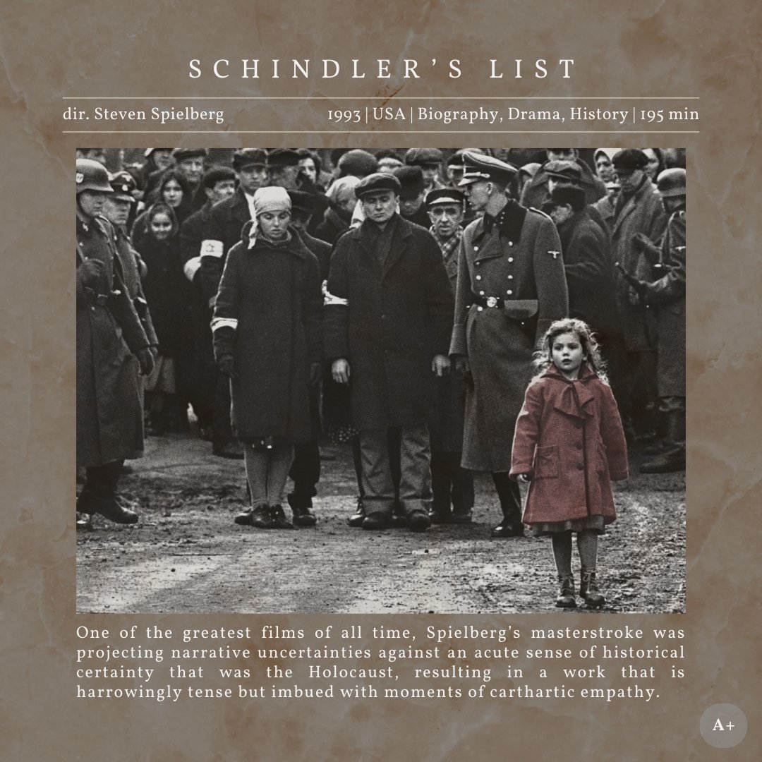One of the greatest films of all time, #StevenSpielberg’s masterstroke was projecting narrative uncertainties against an acute sense of historical certainty that was the Holocaust.

Review #2,803 - wp.me/pat7iE-6Hg
#SchindlersList #LiamNeeson #BenKingsley #RalphFiennes